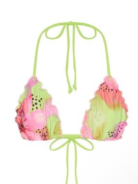 White Fox Boutique Bikini Set NWT - Floral Neon Green